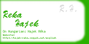 reka hajek business card